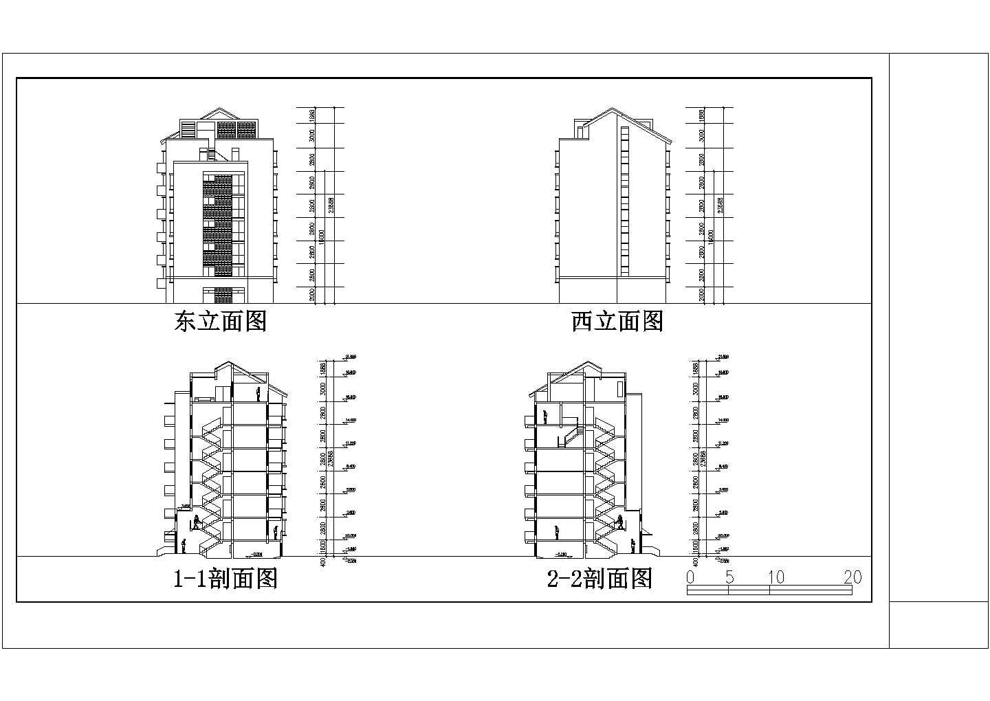 某现代小区多层住宅建筑设计施工全套方案CAD图纸
