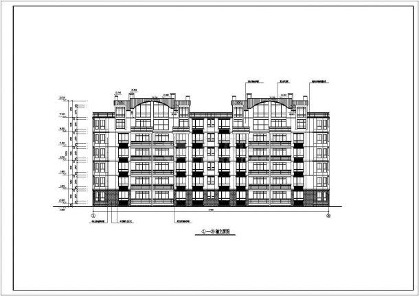 某现代异型柱结构建筑设计施工全套方案CAD图纸-图一