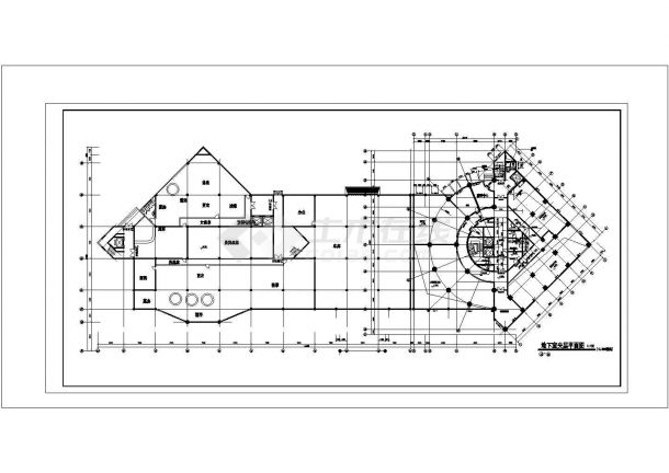 -1+22层酒建筑店施工CAD图纸设计-图二