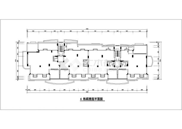 重庆市现代花园小区6层砖混结构住宅楼建筑设计CAD图纸（含半地下室和阁楼）-图二