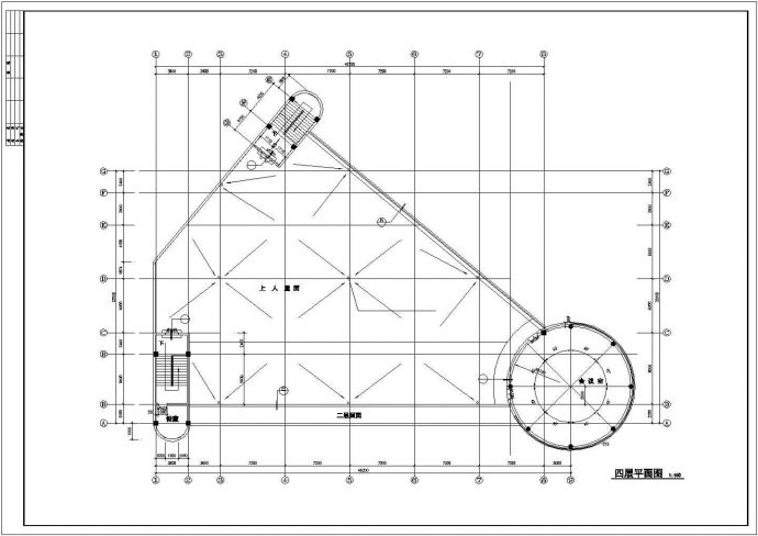 太原市明珠花园小区4层框架结构业主会所全套建筑设计CAD图纸（含结构图）_图1