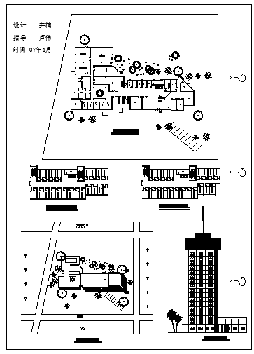 高档大型旅馆CAD建筑设计方案图纸_图1