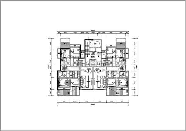 某城中高层洋房住宅建筑标准户型设计施工CAD图纸-图二