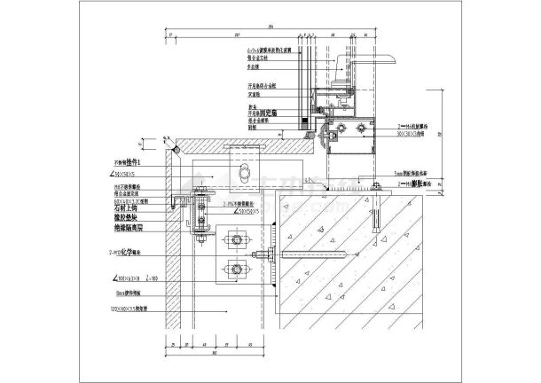 某玻璃幕墙CAD大样节点图完整图纸-图一
