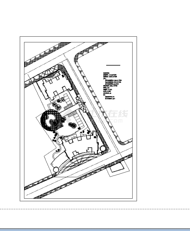 杭州园林式宾馆综合楼建筑设计施工cad图纸-图一