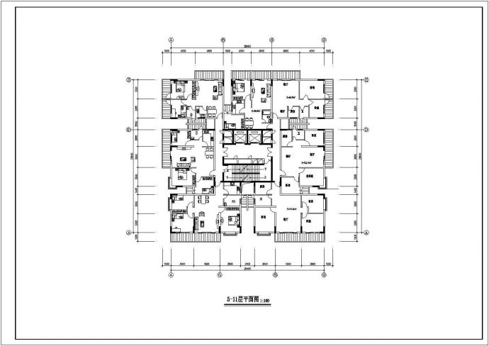 信阳市四一路某社区26层住宅楼全套建筑设计CAD图纸（含电梯机房层）_图1