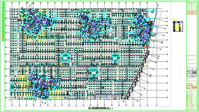 地下一层自动喷淋平面分段图（三） CAD_图1