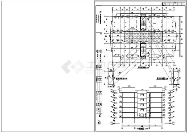 5387平方米六层框架员工宿舍楼（工程量计算书、清单、CAD图19张）cad图纸-图一