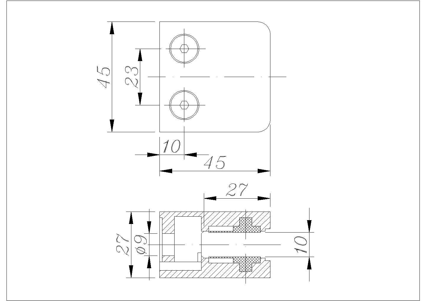 某点式幕墙扶手系列CAD全套设计节点详图
