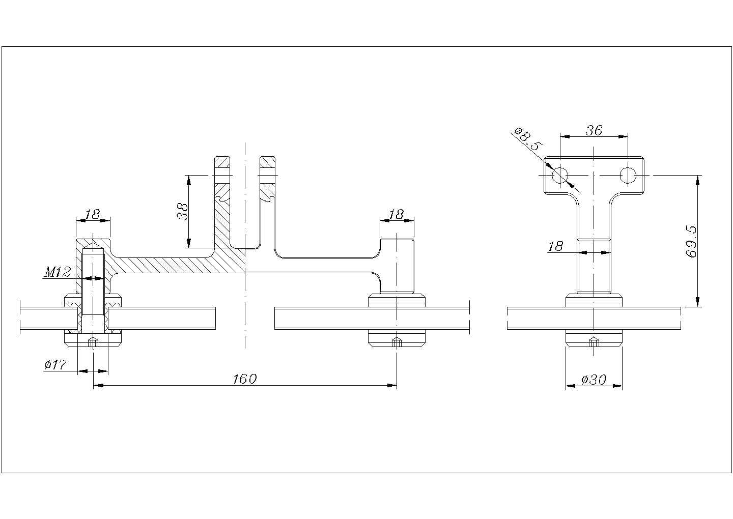 某点式幕墙扶手系列节点CAD完整设计平面详图