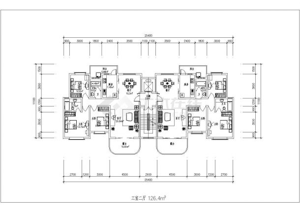 某住宅小区建筑设计施工全套时尚住宅户型方案CAD图纸-图一