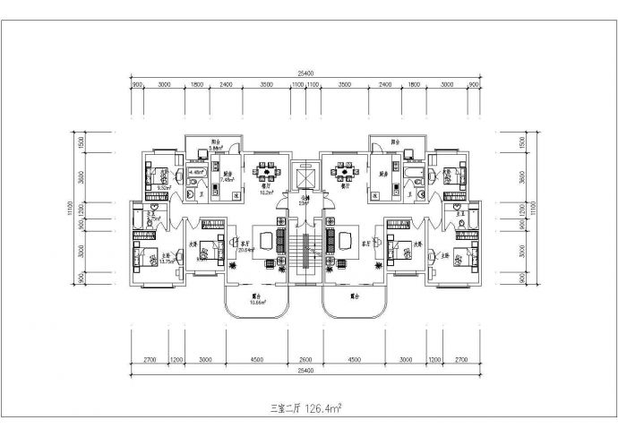 某住宅小区建筑设计施工全套时尚住宅户型方案CAD图纸_图1