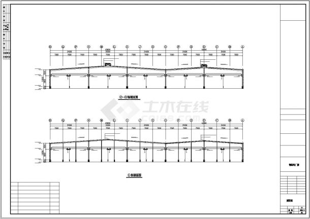 厂房设计_莆田的通用公司钢结构厂房施工CAD图-图二