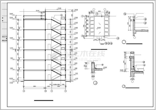 全套教学楼建筑结构设计CAD施工图-图二