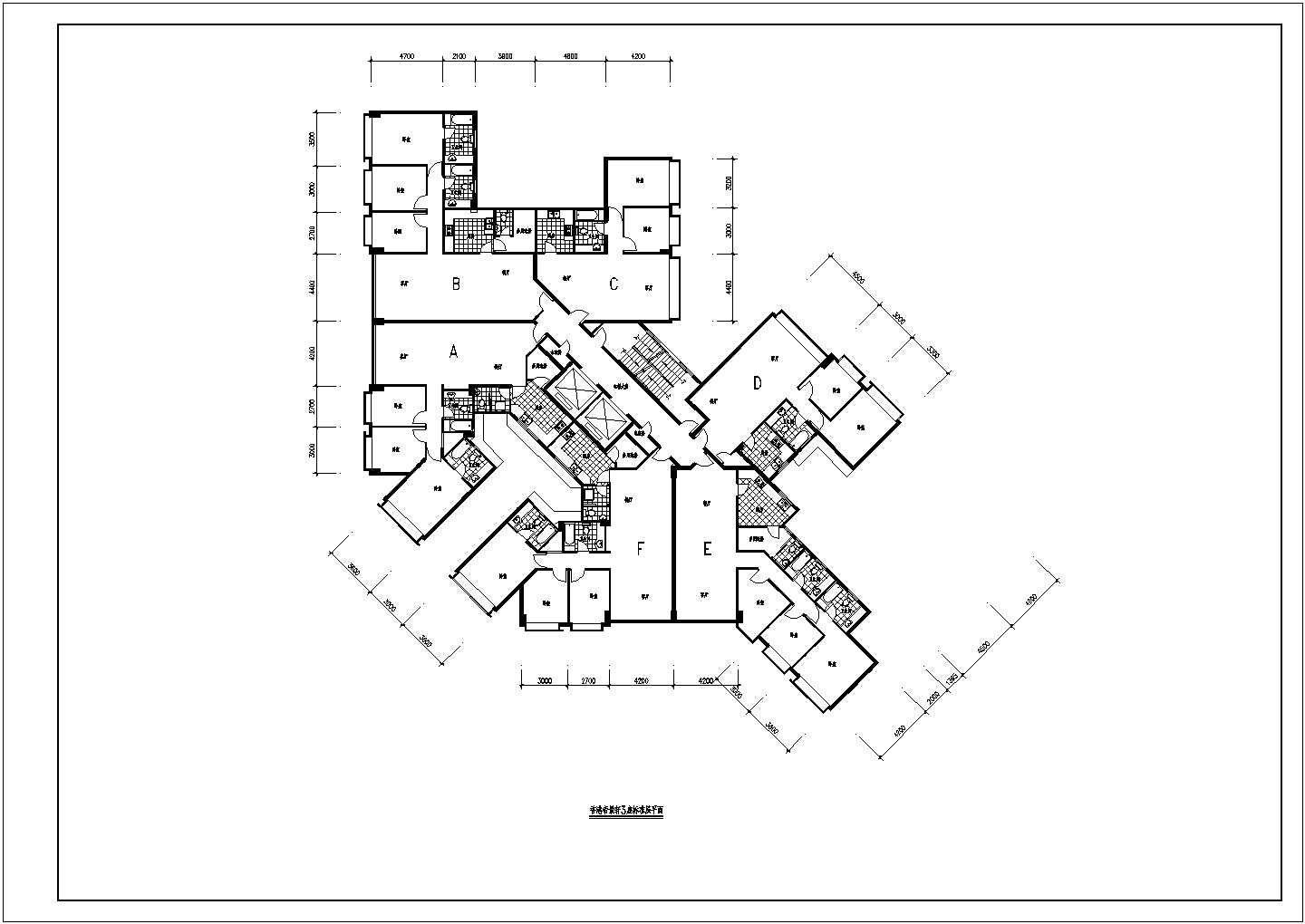 某私宅标准层建筑设计施工全套方案CAD图纸
