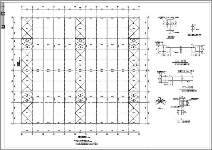 66x60m跨单层钢结构门式刚架厂房结施图，含设计说明_图1