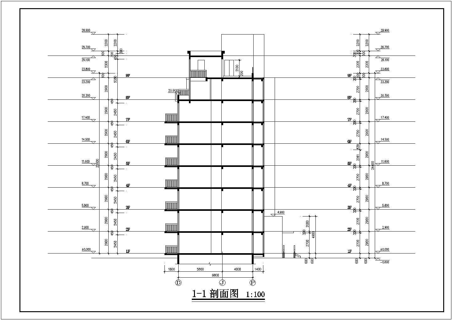 某城市小区高层住宅楼建筑设计施工全套方案CAD图纸