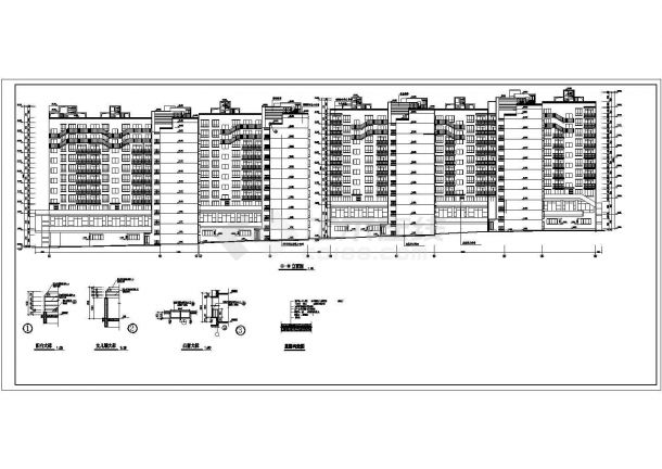 某城市小区小高层住宅楼建筑设计施工全套方案CAD图纸（含设计说明）-图二