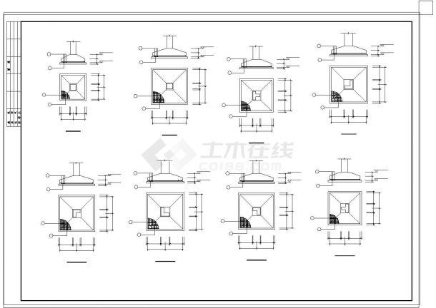 三层异形框架柱结构住宅楼设计CAD图-图二