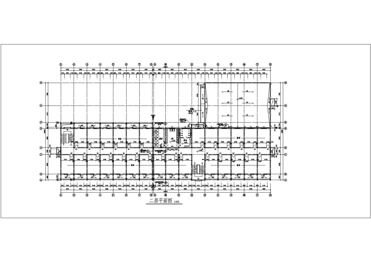 某工业园职工宿舍楼建筑设计施工全套方案CAD图纸（含设计说明）