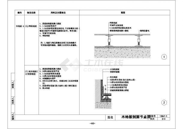 某木地板CAD平立剖设计图纸-图一