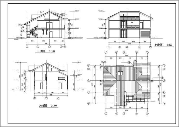 某二层自建别墅全套CAD施工图_图1