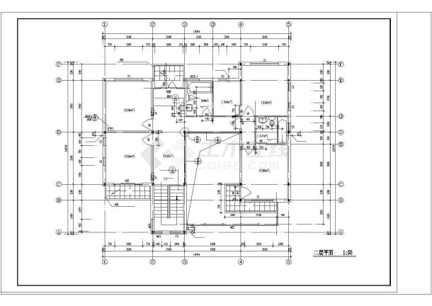 某二层自建别墅全套CAD施工图-图二