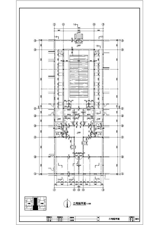 中式四合院全套建筑施工cad图，共二十一张-图一