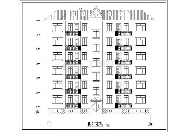 某城镇小区住宅楼建筑户型设计施工方案CAD图纸-图二