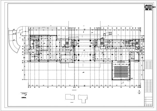 某地8层办公楼给排水喷淋平面图系统CAD图-图二