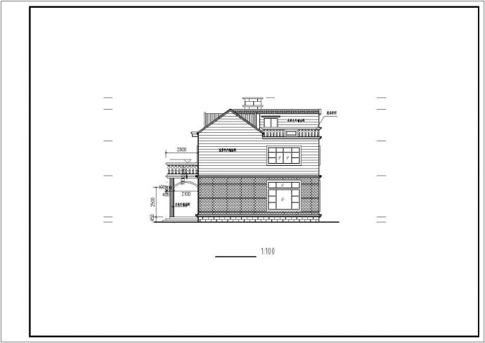 某地两层独栋简约别墅建筑设计CAD图_图1