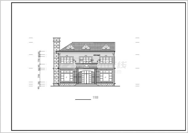 某地两层独栋简约别墅建筑设计CAD图-图二