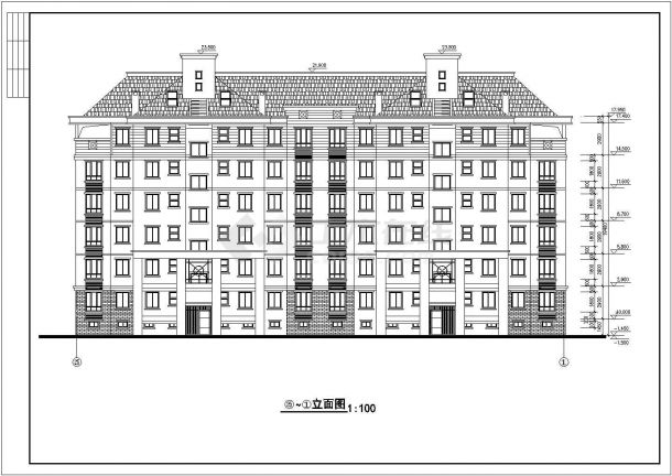 某城镇中心小区多层住宅楼建筑设计施工方案CAD图纸（含设计说明）-图一