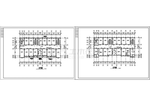 办公楼设计_四层框架办公楼建筑结构设计CAD施工图纸-图二