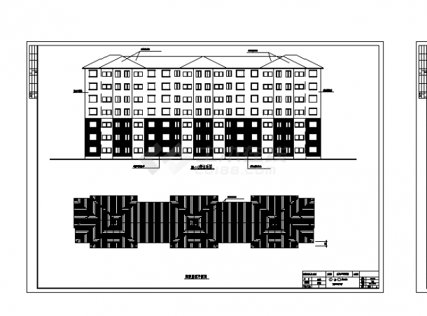 7层4000平米房地产公司住宅楼设计施工cad图纸-图二