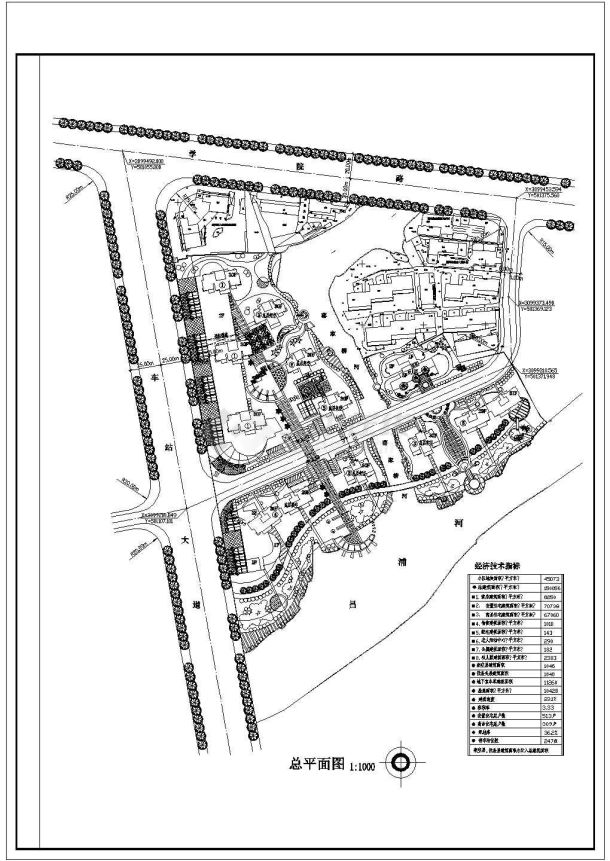 某城市中心住宅小区建筑总规划设计施工方案CAD图纸-图一