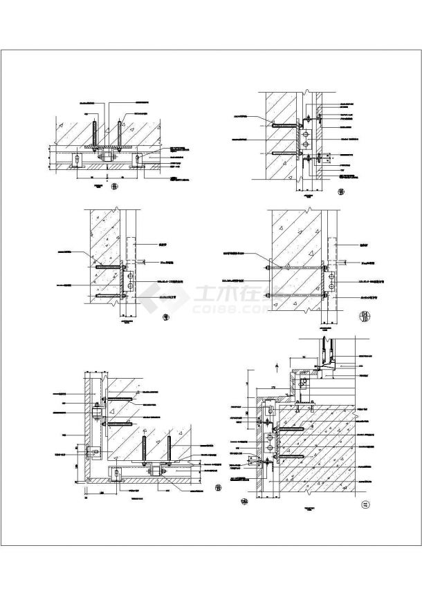 某石材幕墙CAD大样完整设计节点图-图一
