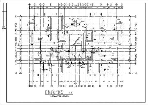 某23层剪力墙结构住宅楼设计cad全套结构施工图（含设计说明，含总平面图）-图二