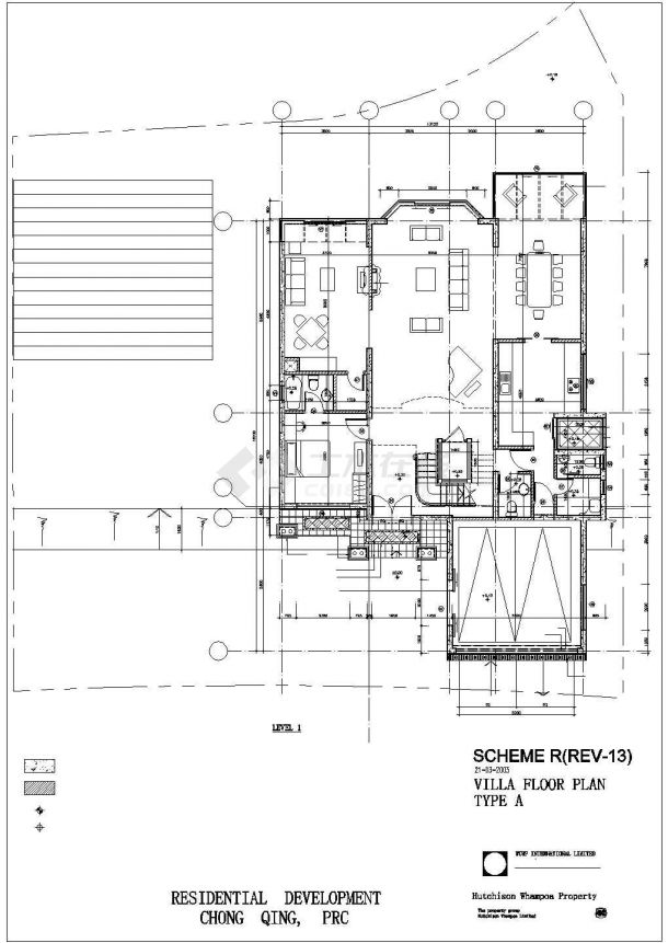 某小区古典风格三层别墅建筑设计CAD图-图二