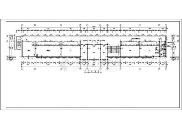 某县2913.59㎡四层第三中学教学楼建筑施工图（含效果图）-图一