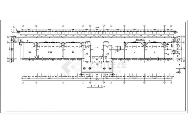 某县2913.59㎡四层第三中学教学楼建筑施工图（含效果图）-图二