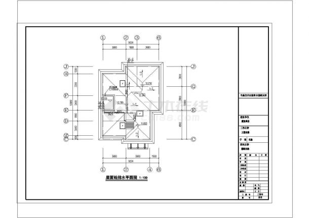 某小区三层别墅建筑给排水设计CAD图-图一