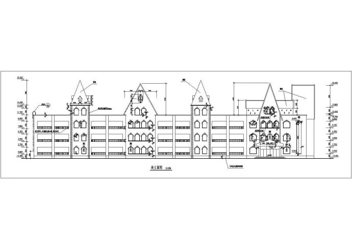 12班：长77.9米 宽28.65米 3层幼儿园建筑施工图【平立剖】_图1