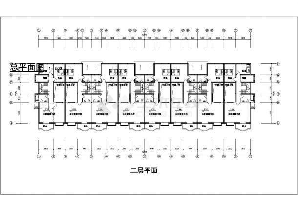 郑州海悦花园小区2层砖混住宅楼建筑设计CAD图纸（含阁楼/总图/2套方案）-图二