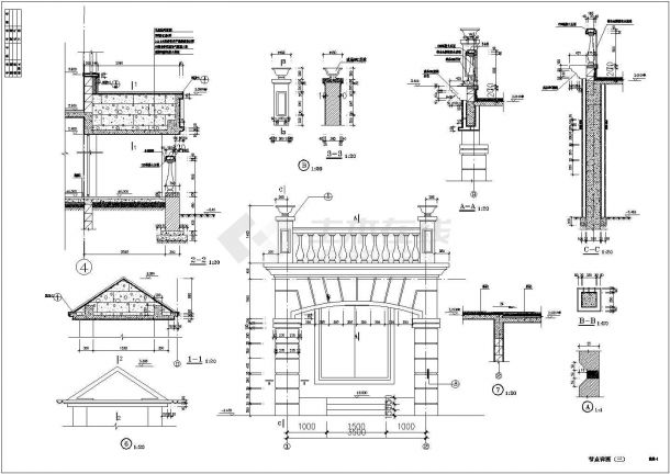 三层独栋别墅楼全套建筑施工设计cad图纸(含效果图)-图二