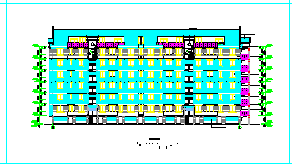 尖顶7层住宅楼建筑施工设计cad图纸-图二