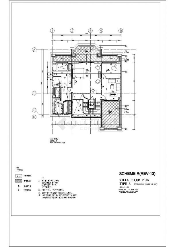3层 680.24平米别墅建施cad图纸设计-图二