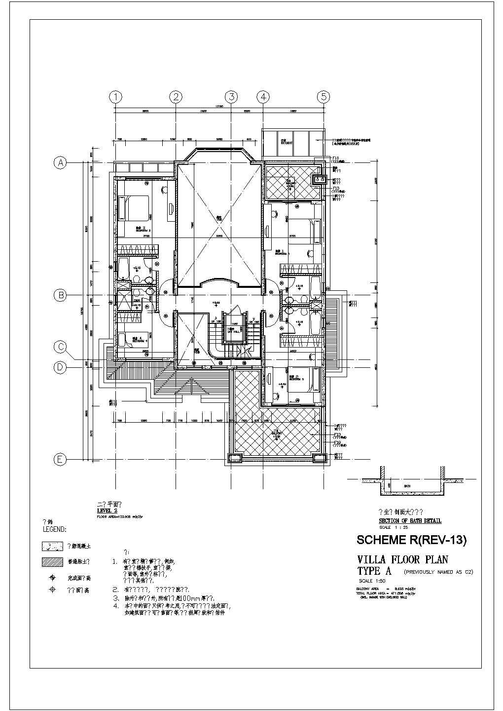 3层 680.24平米别墅建施cad图纸设计