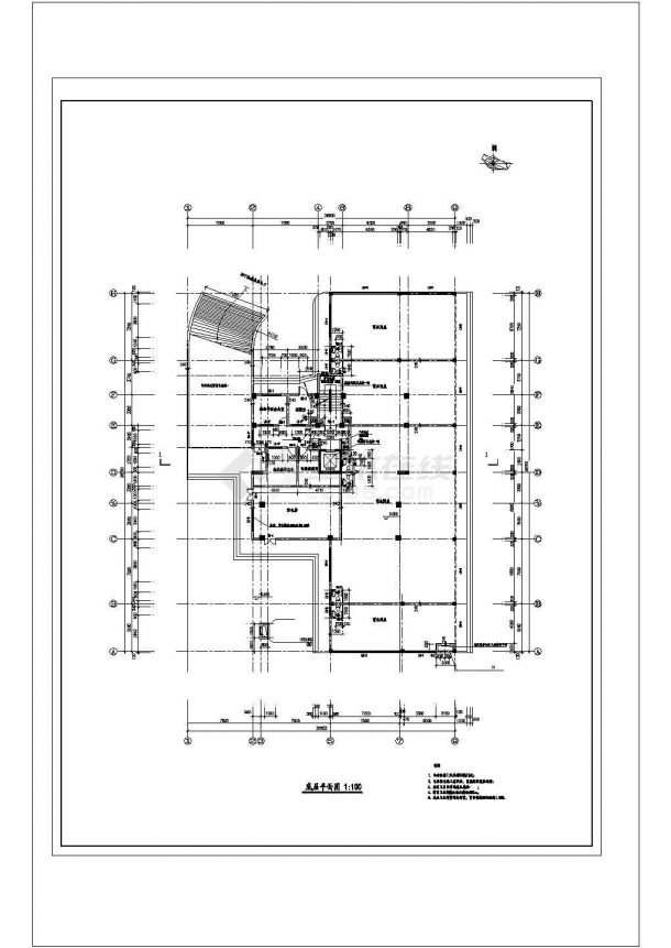 某高层住宅楼建筑设计施工CAD平面图-图二