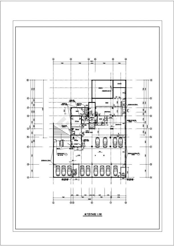 某高层住宅楼建筑施工CAD平面图-图二
